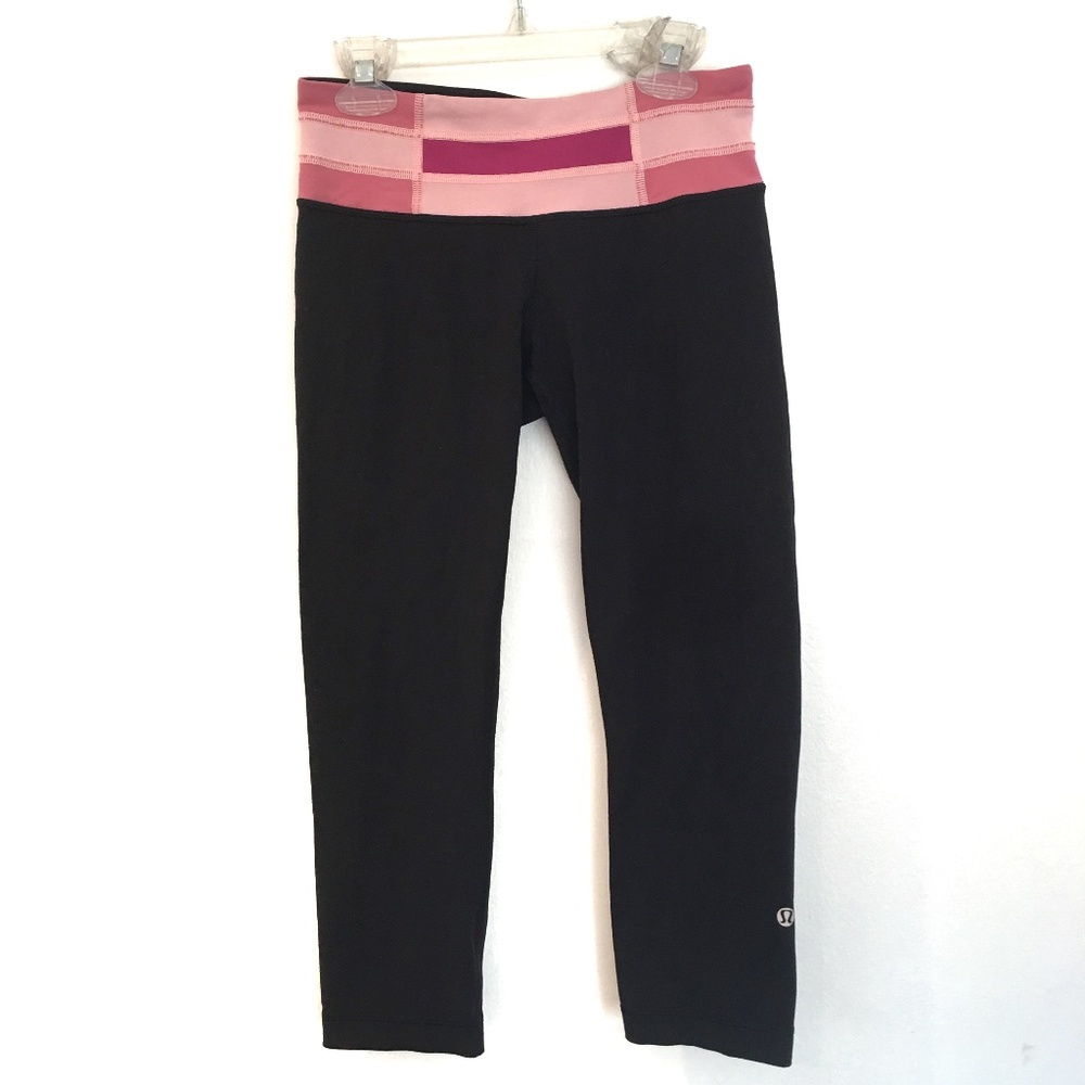 [LULULEMON] Capri leggings pink toned waistband